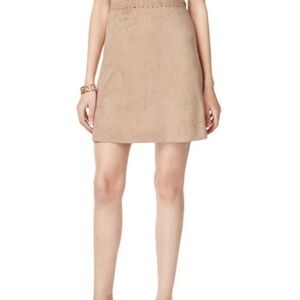 CeCe Cream Tan A-line Mini Skirt Work